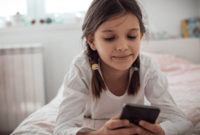 kids learning in phone