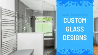 Custom glass shower enclosure in a modern bathroom.