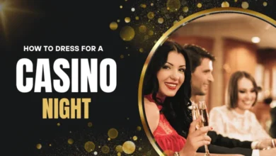 Stylish group enjoying a casino night, with a focus on elegant attire and glamorous fashion for a memorable evening.