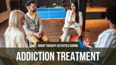 Group therapy session during addiction treatment, focusing on support and recovery activities.