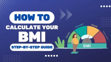 Simple guide to calculating BMI with a step-by-step process and a clear BMI chart showing weight status categories.