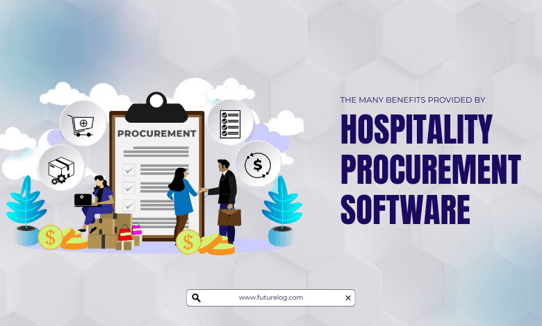 Hospitality professionals using procurement software to manage orders, track inventory, and analyze spending.