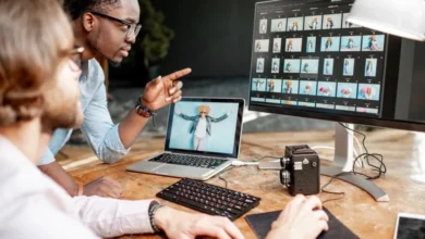 A diverse group of professionals engaged in a dynamic video conference, fostering collaboration and communication across distances.